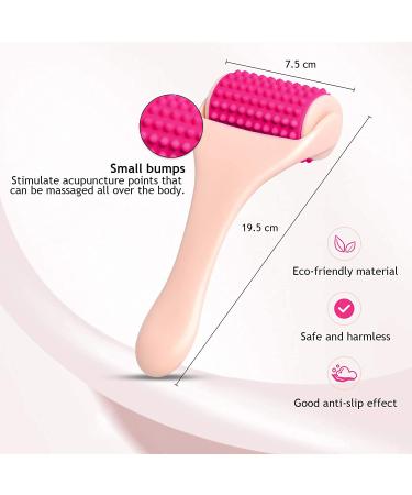Silicone Fascia Muscle Roller - Portable Cellulite Massager for Muscle Relief - Deep Tissue Massage Stick for Neck, Arm, Leg, Back - Hot Pink - Buy Online on GoSupps.com