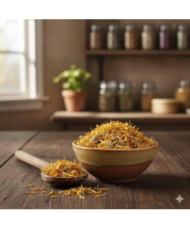 The Herbera Dried marigold in petals for herbal tea and skin care digestive support relaxing effect and antioxidant effect selected dried petals - Buy Online on GoSupps.com