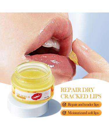 Orange Lip Scrub 20g - Natural Lip Scrub Exfoliator Hydrates and Softens Lips Brightens and Diminishes Lip Lines - Lip Exfoliator Scrub Lip Care for Smooth Soft and Hydrated Lips - Buy Online on GoSupps.com