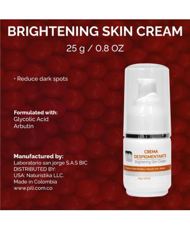 Pili Brightening Skin Cream with Arbutin & Glycolic Acid | Dark Spot Treatment for Face & Body | Restore Even Skin Tone Brighten Complexion | 0.8 oz (25g - Buy Online on GoSupps.com