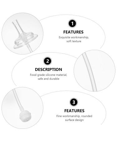 UPKOCH 4pcs Transparent Silicone Bottle Straws | Replacement Drinking Teats & Feeding Accessories for Babies | Durable & Safe Silicone Straw Set - Buy Online on GoSupps.com