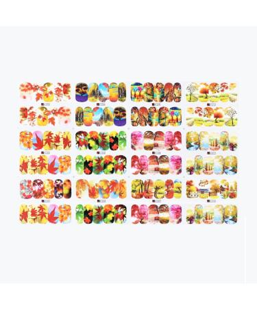 dijiusidy Nails Stickers Fashion Maple Leaf Pumpkin Decals Manicure Tools Sliders Decor Adhesive Fruit Elements Decorations 1212 A1201 A1201 1212