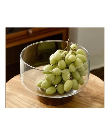 Fruit Bowl Salad Bowl Suitable for Kitchen Glass Bowl Set Glass Bowls for Desserts Snacks Fruit Nuts or Dips Large Capacity Fruit Bowl for Kitchen Counter (A)