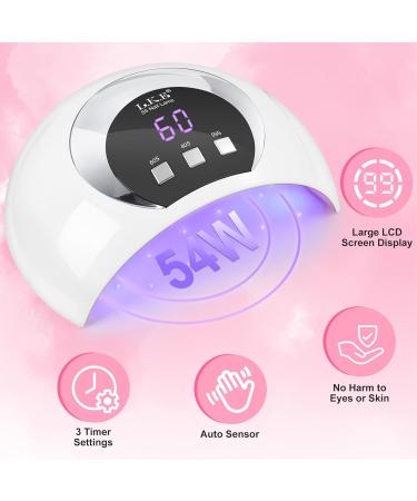 Wisdompark 54W LED UV Nail Lamp - Automatic Sensor & 3 Timers for Professional Gel Polish Curing | Nail Art Tools - Buy Online on GoSupps.com