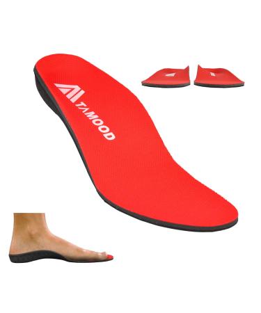 High Arch Support Inserts Plantar Fasciitis Orthotic Insoles for Flat Feet Pronation Replacement Insoles for Women and Men Shoes Soft Cushion Pad Against Foot Pain RED Red Red:M 9-9.5 / W 11-11.5