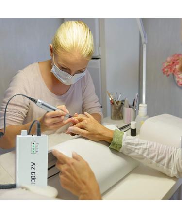 AZ GOGO 30000RPM Portable Rechargeable Nail Drill Machine for Manicure/Pedicure - White - Buy Online on GoSupps.com