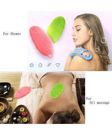 INNERNEED Soft Silicone Body Scrubber Exfoliating Glove - Gentle Shower Cleansing Brush for Sensitive Skin - SPA Massage Tool - Blue - Buy Online on GoSupps.com