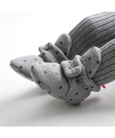 EDOTON Unisex Newborn Winter Boots | Non-Slip Soft Sole Stay On Bootie Sock | 6-12 Months | D Grey Stars - Buy Online on GoSupps.com