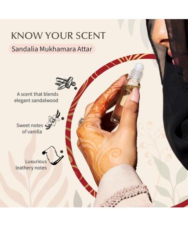 Dukhni Sandalia Mukhamara Attar Oil by Dukhni|Arabic Perfume Oils for Men and Women|100% Pure Ittar Roll On Perfume Chandan Sandal Sandalwood Oil|Eid Ramadan Gifts&Vegan Islamic Fragrances 6ml - Buy Online on GoSupps.com