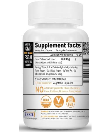 Saw Palmetto Extract 800MG (120 Capsules) 120 Count (Pack of 1) - Buy Online on GoSupps.com