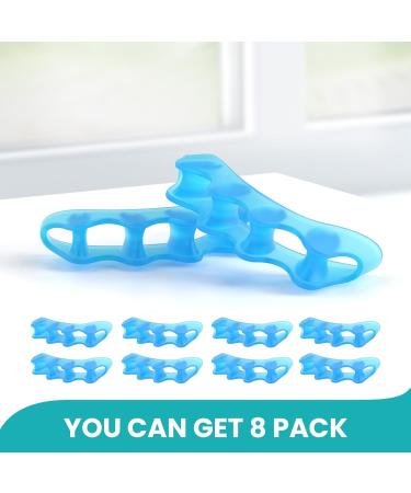 Toe Spacers & Separators - 8-Pack Bunion Corrector for Ideal Toe Alignment | Gel Toe Separators for Men & Women | Perfect Gift (Blue) - Sizes L: Women s 11+ Men s 10+  - Buy Online on GoSupps.com