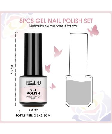ROSALIND UV Nail Polish Pastel Set Sweet Candy Gel Nails 8 Colours Gel Nail Polish UV Colour Gel Shellac for Spring Gel Nail Polish Set Mini 002 - Buy Online on GoSupps.com