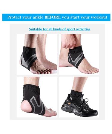 Ankle Brace Support for Men & Women - Sprained Ankle, Plantar Fasciitis, Achilles Tendonitis - Injury Recovery - Adjustable Strap - 1 Pair - Buy Online on GoSupps.com