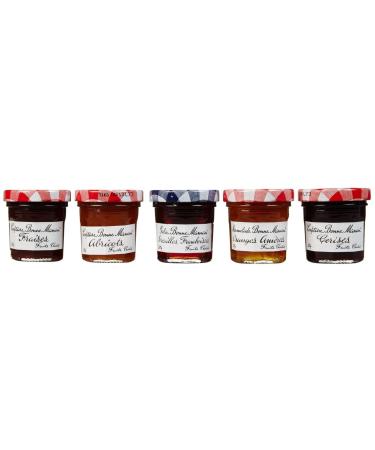 Bonne Maman Preserves Sampler Variety Pack (Apricot, Cherry, Orange, Red Currant, Strawberry), 1.76 Ounce Jars (Pack of 5)