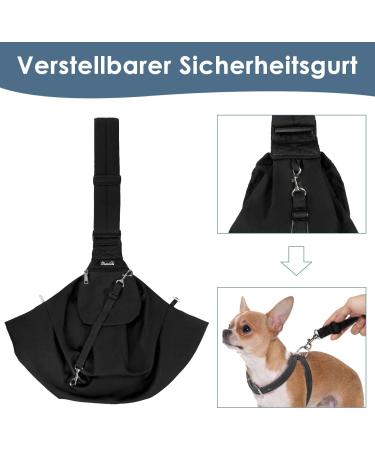 Slowton Dog Carrier Bag - Adjustable & Padded Pet Carrier for Small Dogs (1.3-3.6kg) - Perfect for Outdoor Walks & Excursions - Black - Buy Online on GoSupps.com