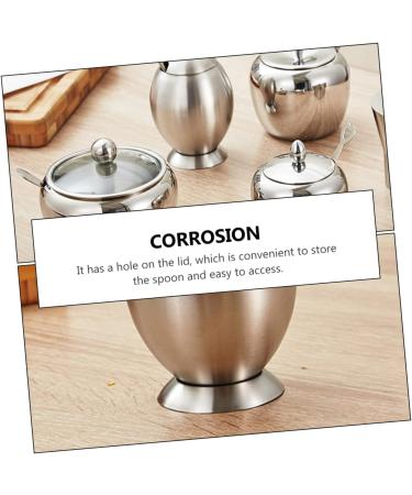 Zerodeko 1pc Stainless Steel Seasoning Jar Stainless Steel Container Household Seasoning Canister Pepper Shakers Glass Container Grass Key Covers Jar Storage Condiment Storage Box - Buy Online on GoSupps.com
