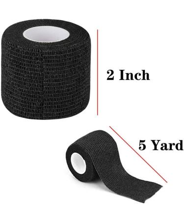 KISEER 15 Pack Black Self Adhesive Bandage Wrap Rolls - 2 x 5 Yards Elastic Cohesive Tape for Sports Injury Support - Buy Online on GoSupps.com