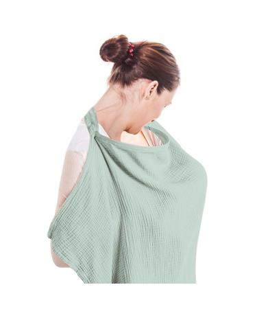 Fychuo Breastfeeding Cover Colostrum Collection Kit Breast Feeding Cover for Mum Cotton Nursing Cover New Mum Essentials Soft Large Muslin Cloths for Baby Green