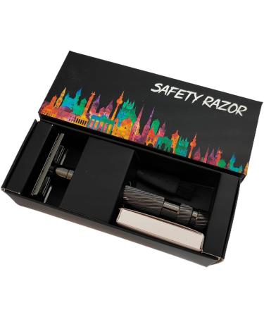 Tomvorks Vintage Manual Beard Clipper Shaving Tool 10 Blades Ideal for Home Travel Dark Gray - Buy Online on GoSupps.com