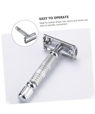FOMIYES Stainless Steel Safety Razor - Manual Shaver with Double Blade Chrome-Plated Double-Sided Holder for a Superior Shaving Experience - Buy Online on GoSupps.com