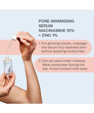 Niacinamide 10% + Zinc 1% Face Serum with Hyaluronic Acid & Salicylic Acid - Pore-Minimizing Hydrating Serum - Indy Beauty - 30ml - Buy Online on GoSupps.com