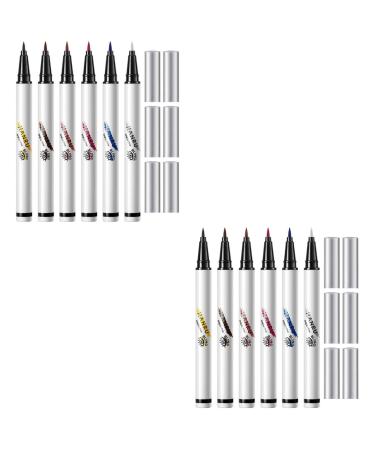 Beavorty 12 Pcs Red Eyeliner Pencil Liquid Eyeliner Colored Colorful Eyeliner Pen Cosmetic Template Make up