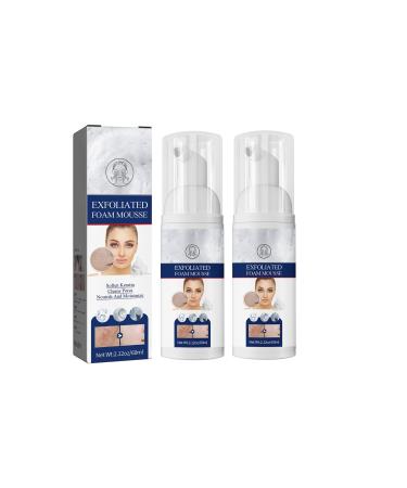 FFEEJ 2PCS Exfoliating Mousse Gentle Face Cleanser For Pore Minimizing Oil Control & Blackhead Removal