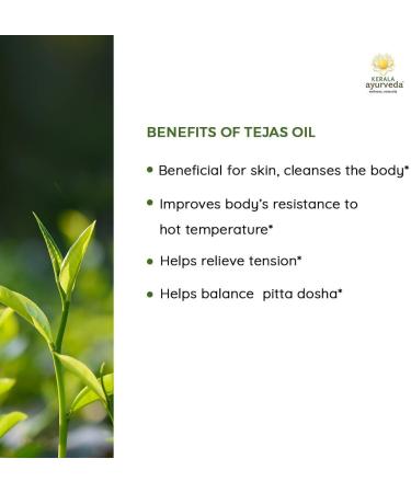Kerala Ayurveda Tejas Oil - Cooling Herbal Massage Body Oil | Nourishing & Hydrating | Mind Calming | 6.8 Fl Oz | Balance Pitta Dosha - Buy Online on GoSupps.com
