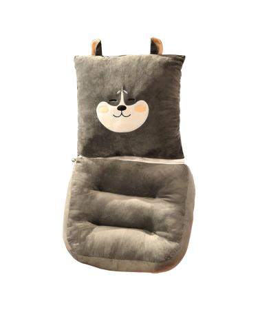 Integrated Lumbar Support Seat Cushion - Super Soft Comfort Back Support Pillow (Grey) for Enhanced Posture | International Shipping Available - Buy Online on GoSupps.com