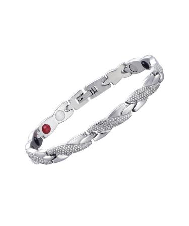 Arm chain men's stainless steel dragon pattern magnetic hardship men magnetic therapy bracelet Double strong magnet health link for arthritis pain relief