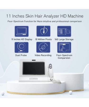 Skin Diagnosis Hair Analyzer 11 Inch LCD Screen Digital Scalp Hair Follicle Oil Moisture Magnifying Detector Analyzer Skin Pigment Tester - Buy Online on GoSupps.com