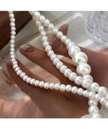 Oralgos Multi-Layer Pearl Choker Necklace for Women | Elegant Imitation Pearls for Weddings Parties & Birthdays - Buy Online on GoSupps.com