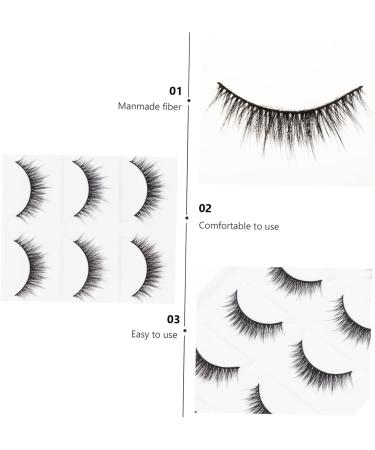 Beavorty 10 Pairs short false eyelashes fake cosmetic eyelashes Fake Eyelash thick cross eyelashes artificial eyelashes Makeup lash lashes Stage Eyelash 6d extend slim artificial fiber - Buy Online on GoSupps.com