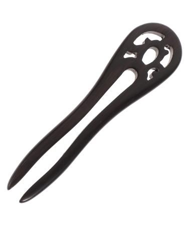 Lurrose Natural Ebony Hair Stick Wooden Hair Fork U-shaped Hair Chopsticks Retro Hairpin Hair Clip(Random Color)