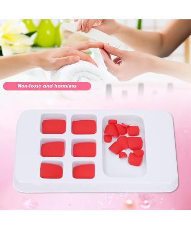 Brrnoo 24-Piece Monochrome False Toenails - Press-On Short Quadratic Fake Toenails for Women & Girls - Red | International Shipping Available - Buy Online on GoSupps.com