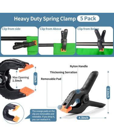 Hemmotop 5x6.5ft Green Screen Backdrop Kit for Photography, Chromakey Virtual Background for Zoom & YouTube - Includes Stand, Sheet, and 5 Clamps - Buy Online on GoSupps.com
