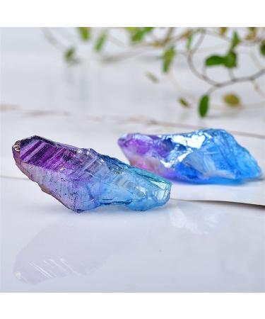 200g Natural Crystal Electroplate Stone Quartz Specimen Collection Home Decor Fish Tank Decoration Gift 190-200g Electroplate Stone - Buy Online on GoSupps.com