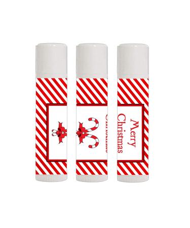 12 Holiday Peppermint Stick Lip Balm Party Favors - Peppermint Christmas Lip Balm - Holiday Stocking Stuffers - Christmas Stocking Stuffers