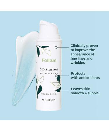 Follain Replenish + Protect Moisturizer | Peptide Complex for Fine Lines & Wrinkles | Lightweight Daily Lotion for Normal to Dry Skin | Cruelty Free | 1.7 fl oz - Buy Online on GoSupps.com