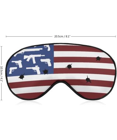 American Flag Guns & Bullet Holes Sleep Mask - Adjustable Strap, Light Blocking Eye Cover for Men and Women | Ideal for Travel, Night Time and Naps - Buy Online on GoSupps.com