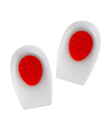 Silicone Heel Cups Plantar Fasciitis Insoles Heel Cushions for Heel Pain Relief Shoe Insoles The Comfort Pad for Feet/Red (Medium)