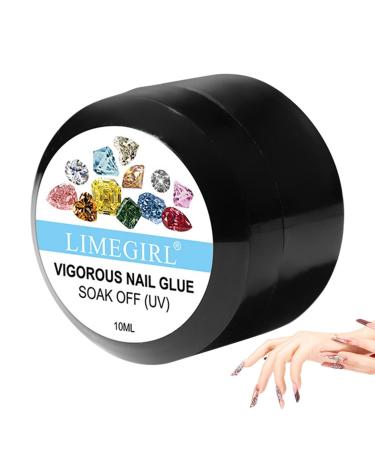Nail Glue for Nail Tips Multifunctional 4 in 1 Nail Glue Gel for Nail Tips | Nail Glue for Salon Home for Nail Strengthen for Girls Women Pochy