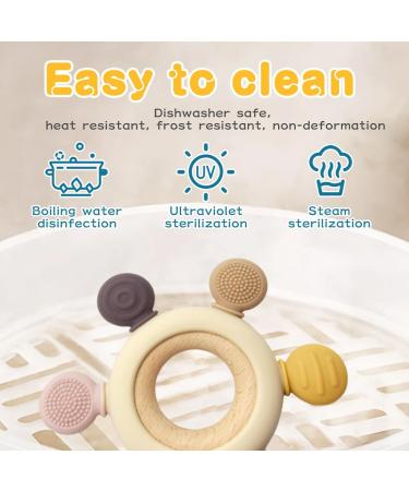 Bite Ring Baby Teething Toy - BPA-Free Silicone Dental Aid for 3+ Months - Multi-Colored Nursing Accessory - Buy Online on GoSupps.com
