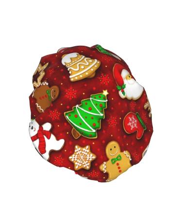Happy Christmas Printed Waterproof Shower Cap for Women - Fits All Head Sizes and Hair Textures - Buy Online on GoSupps.com