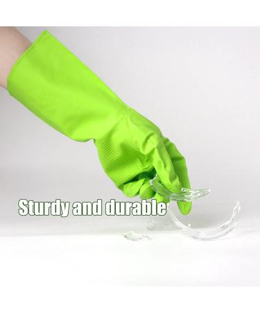 KKRAUS 3 Pairs Non-Slip Rubber Gloves Reusable Cleaning Gloves Dishwashing Gloves Kitchen Washing Up Gloves for Household (Color : Green Size : Medium) Medium Green - Buy Online on GoSupps.com