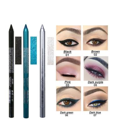 MAFK 2-Color Eyeliner & Eye Shadow Pencil Kit - Professional Makeup Metallic & Glitter Pen for Women - White - Buy Online on GoSupps.com