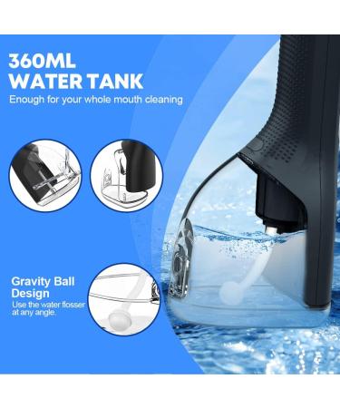 Cordless Water Flosser & Oral Irrigator with 5 Modes - Portable & Rechargeable - 4 Jet Tips - Travel-Friendly - Black - Buy Online on GoSupps.com