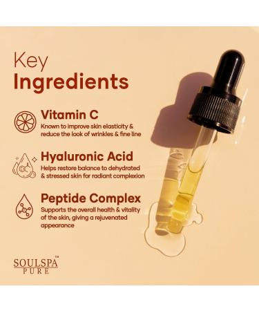 Best Vitamin C Serum for Face - Hydrating Anti-Aging Formula with Hyaluronic Acid & Peptides - 4 fl oz - Buy Online on GoSupps.com
