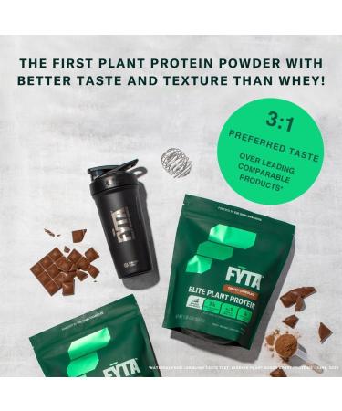 FYTA Vegan Protein Powder - Chocolate Plant Based Protein Powder with Better Taste & Texture Than Whey Protein - 30g Non-GMO & Dairy Free Protein Powder Vegan for Women & Men - Creamy Chocolate 630g - Buy Online on GoSupps.com