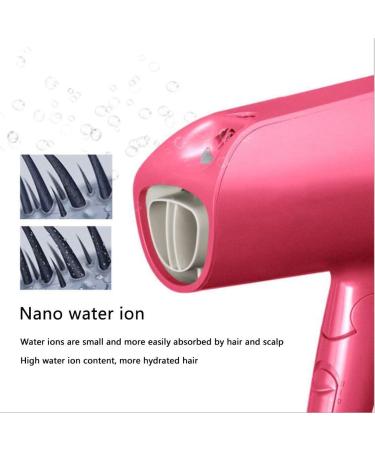 Hair Dryer with Nanoe Technology 1800W Hair Dryer Professional Blow Dryers 5 Modes Settings 2 Heat Settings Portable Folding Blow Hair Dryer for Salon and Household Red Small Gift White - Buy Online on GoSupps.com